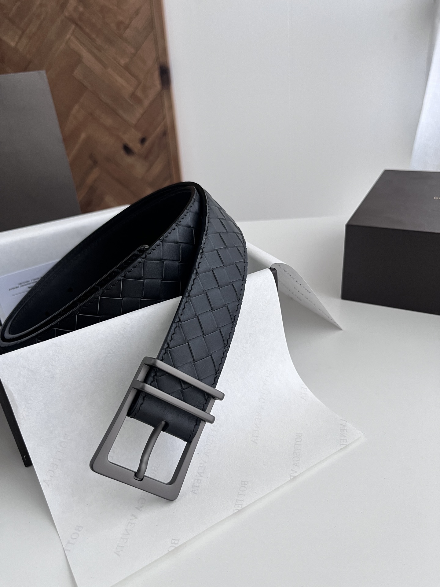 보테가 베네타 인트레치오 위빙 가죽 벨트 35mm