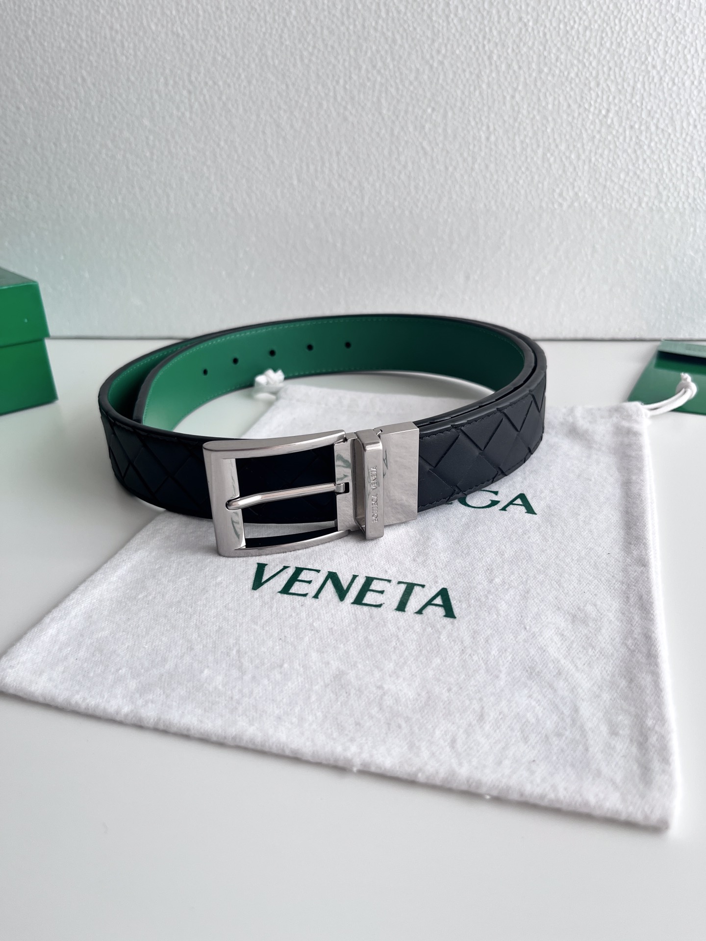 보테가 베네타 인트레치오 위빙 가죽 벨트35mm