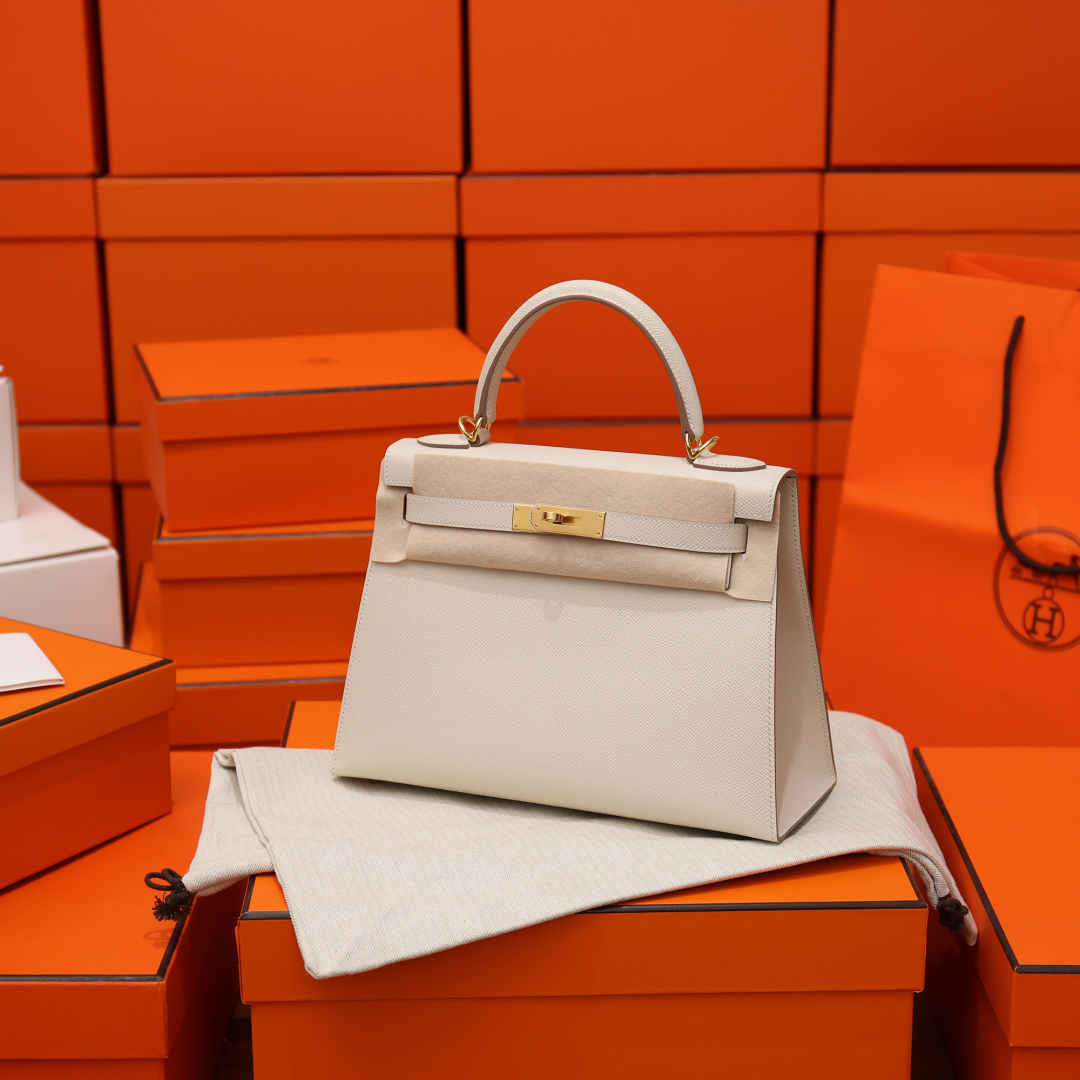 에르메스 켈리 28cm 셀리에 밀크쉐이크  에프솜 가죽 골드 금장