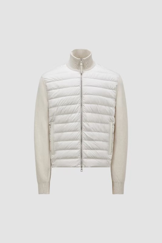 지퍼 오픈 니트 다운 자켓