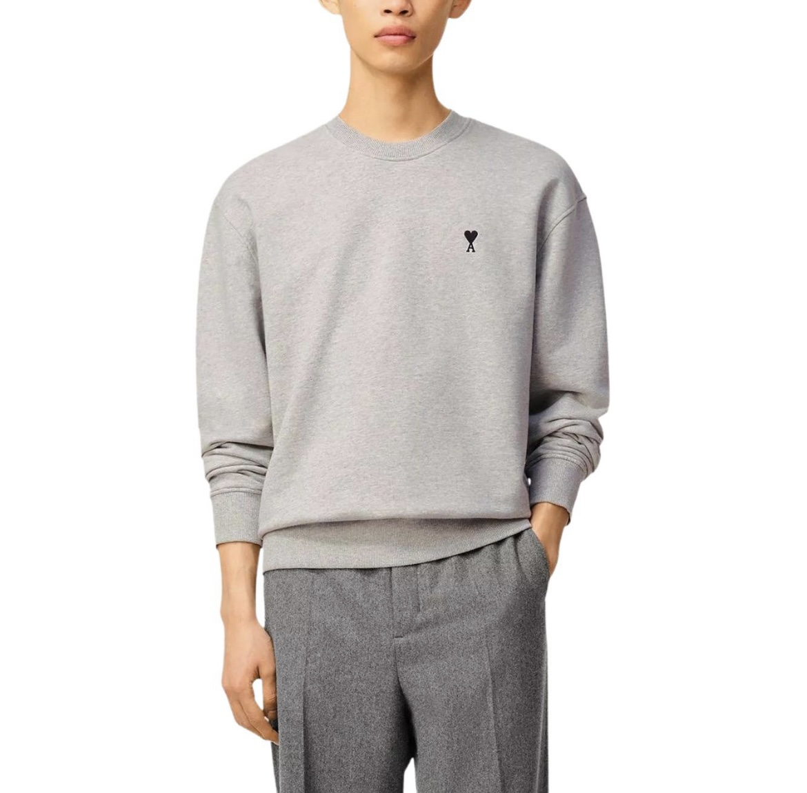 AMI 코튼 아미 드 꾀흐 스웨트셔츠 스카이