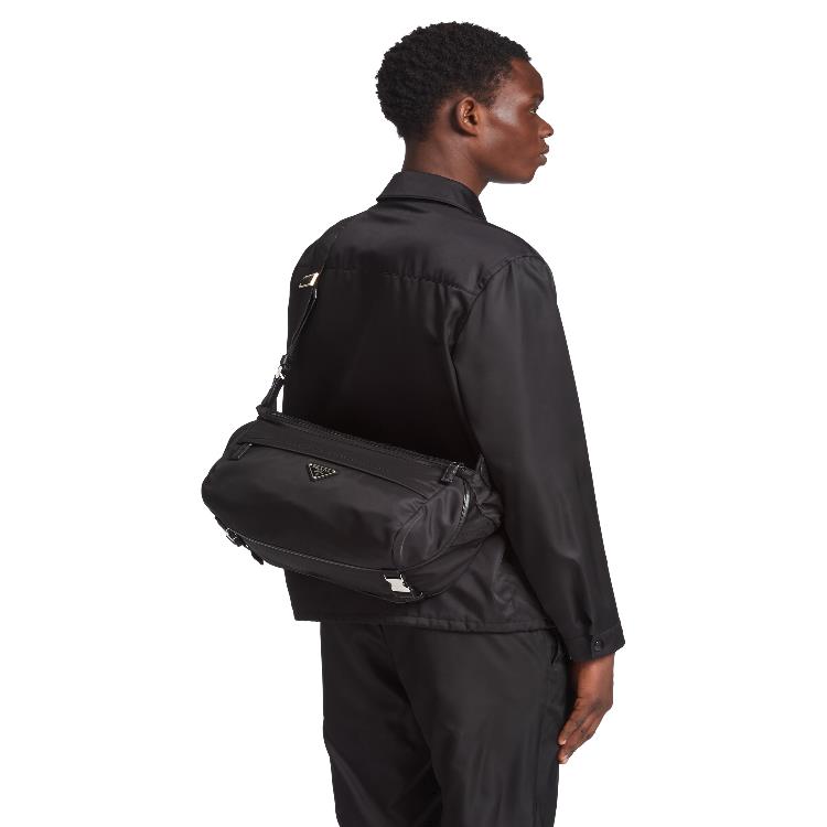 프라다 리나일론 사피아노 가죽 바이커백 2VH991 32x18x16cm