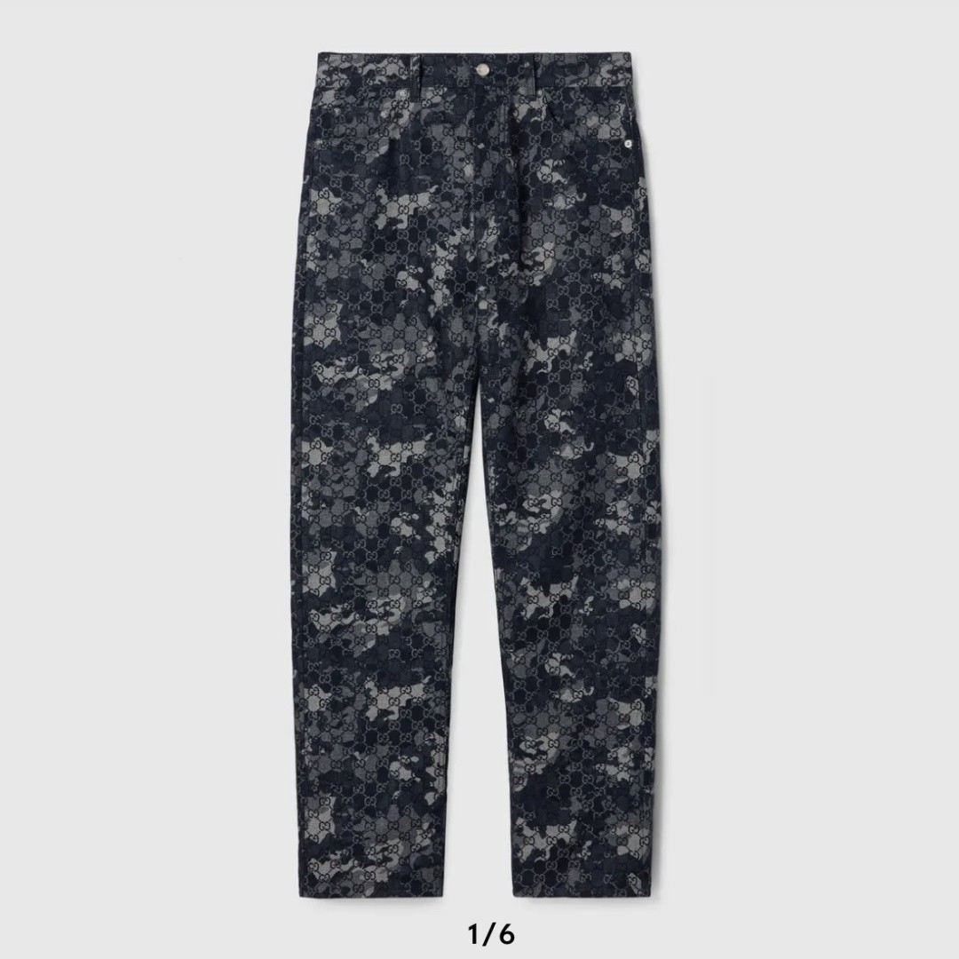 구찌 GG 자카드 데님 바지