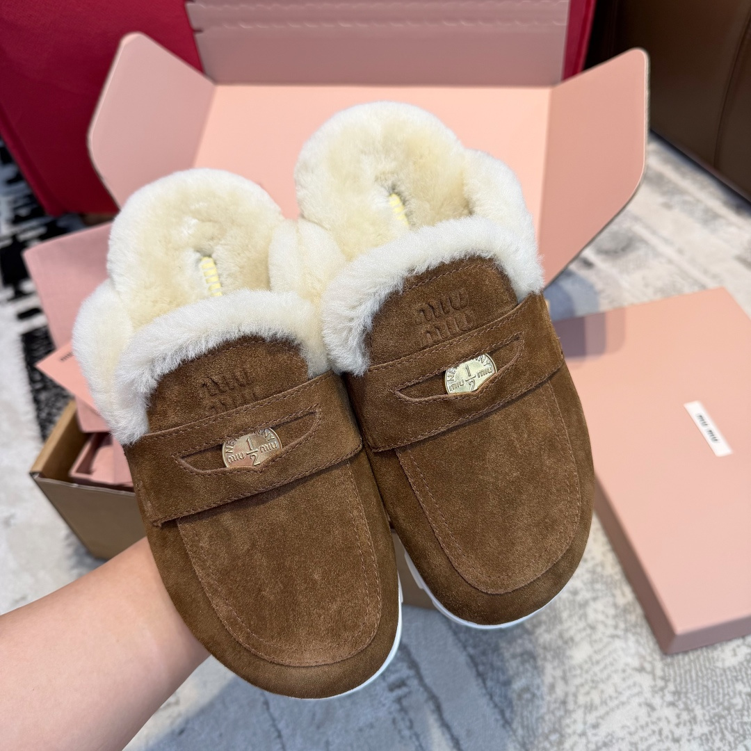 MIU MIU Shearling Mules