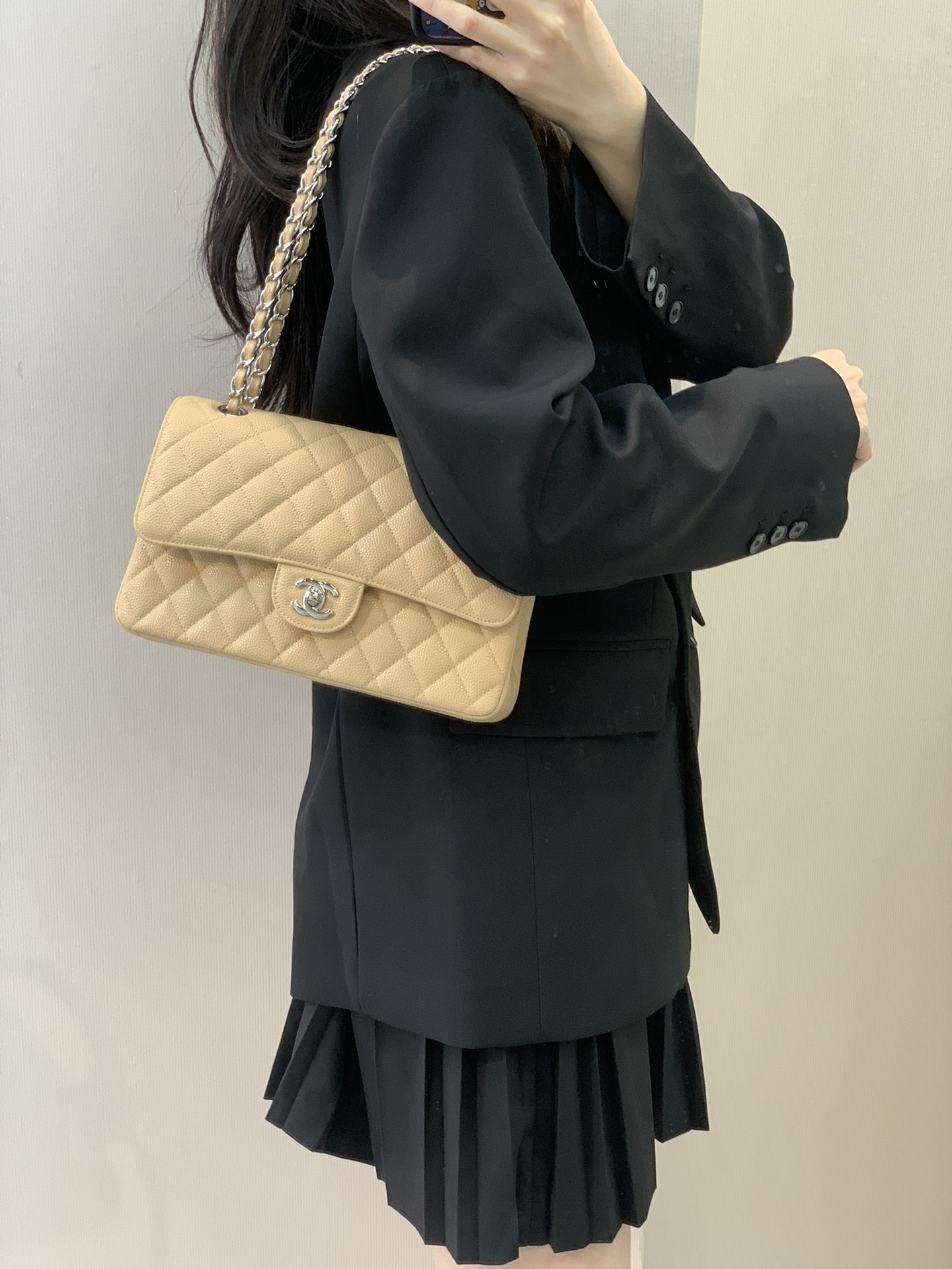 샤❤넬 클래식 캐비어 플랩백 미디움 25.5cm 112