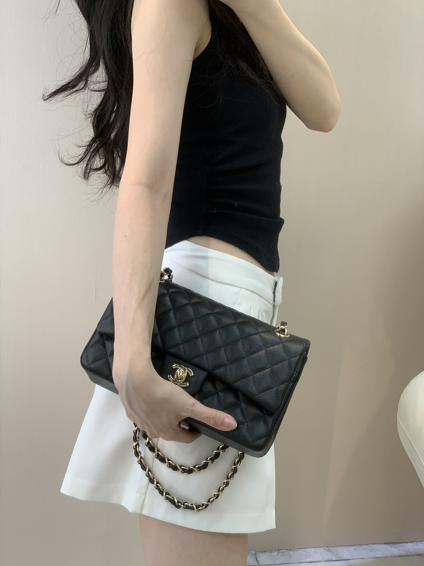 샤❤넬 클래식 캐비어 플랩백 미디움 25.5cm 112