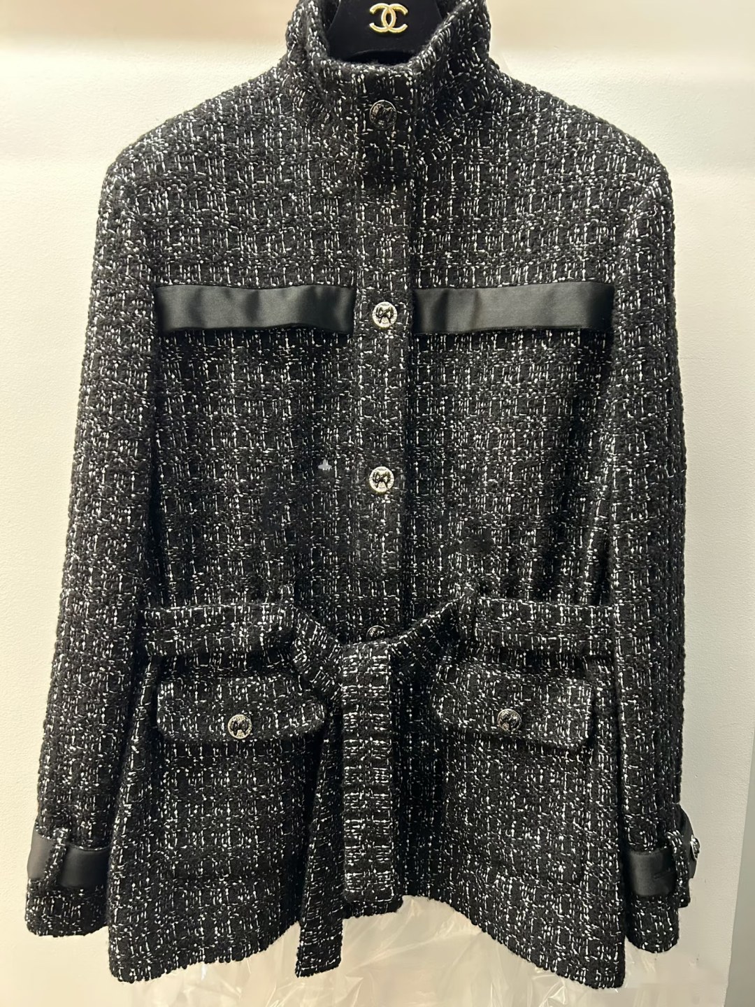 샤*  플레드 트위드 코코 자켓